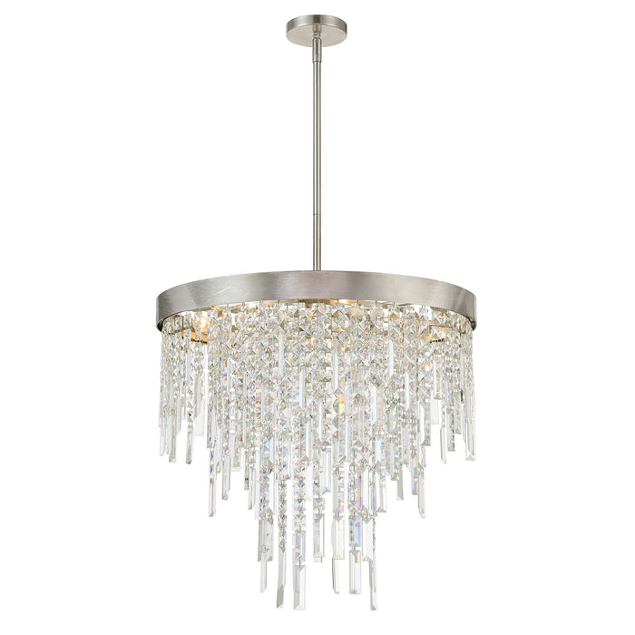 Crystorama WIN-216-SA-CL-MWP Six Light Chandelier, Antique Silver