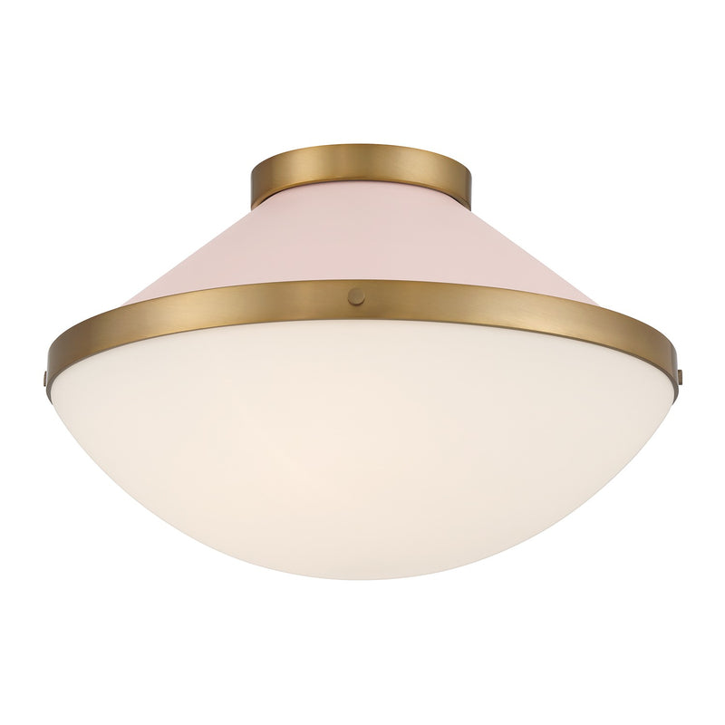 Crystorama XAN-8002-VG-BH Two Light Flush Mount, Vibrant Gold + Blush