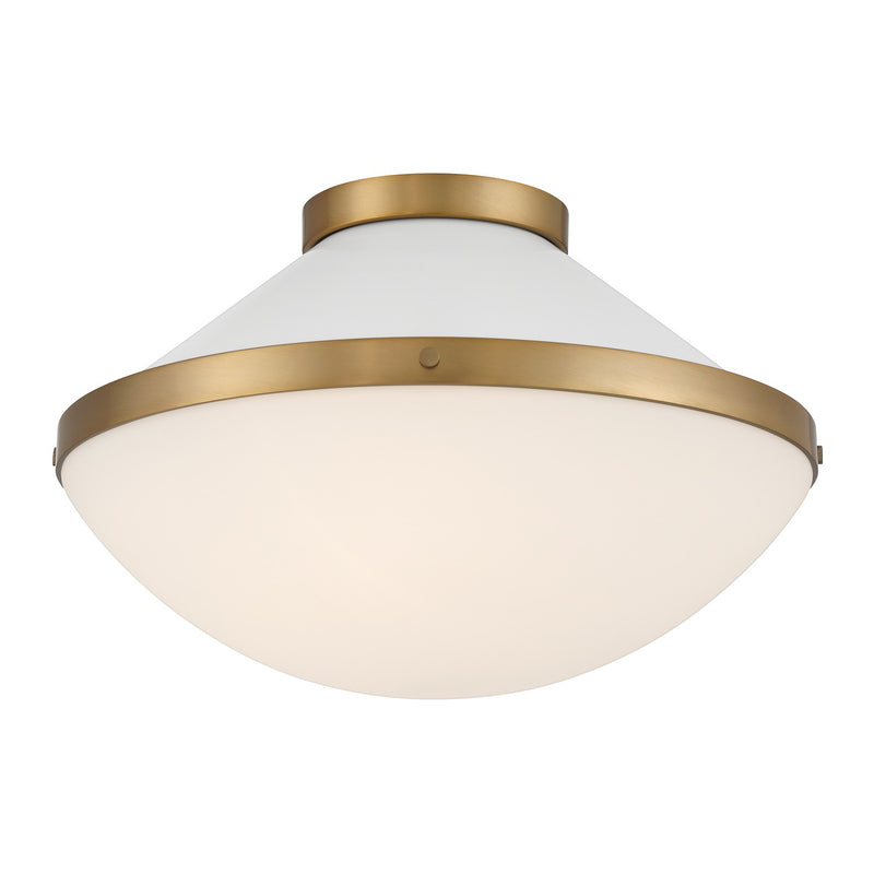 Crystorama XAN-8002-VG-WH Two Light Flush Mount, Vibrant Gold + White