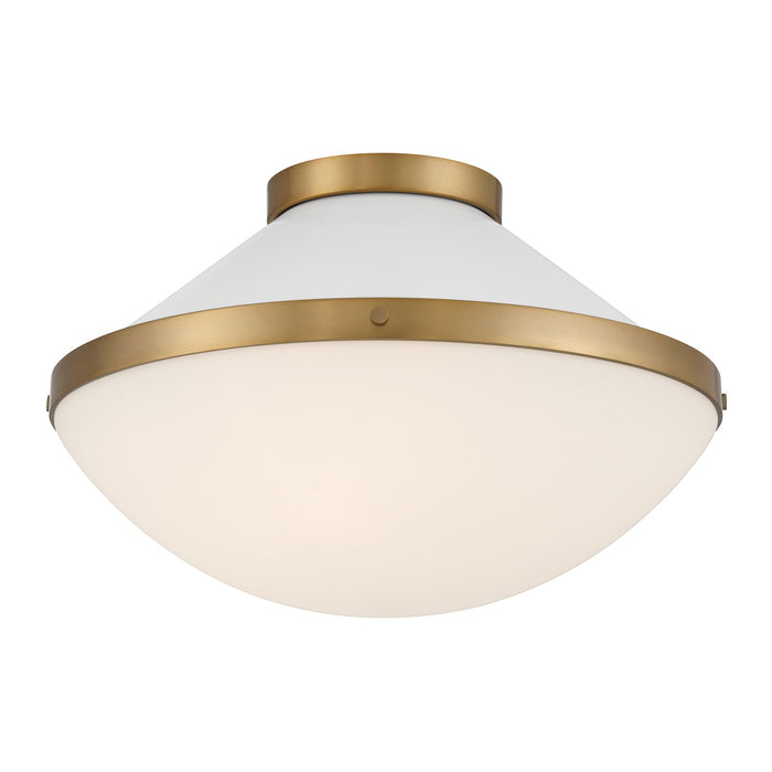 Crystorama XAN-8002-VG-WH Two Light Flush Mount, Vibrant Gold + White