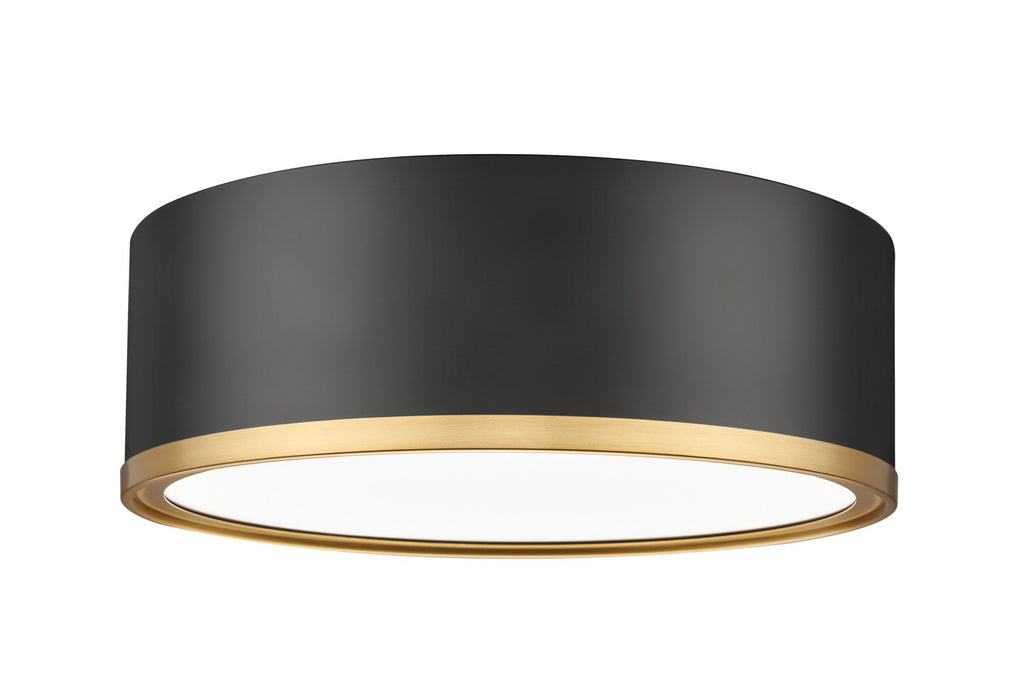 Z-Lite 1018F12-MB-MGLD-LED LED Flush Mount, Matte Black + Modern Gold