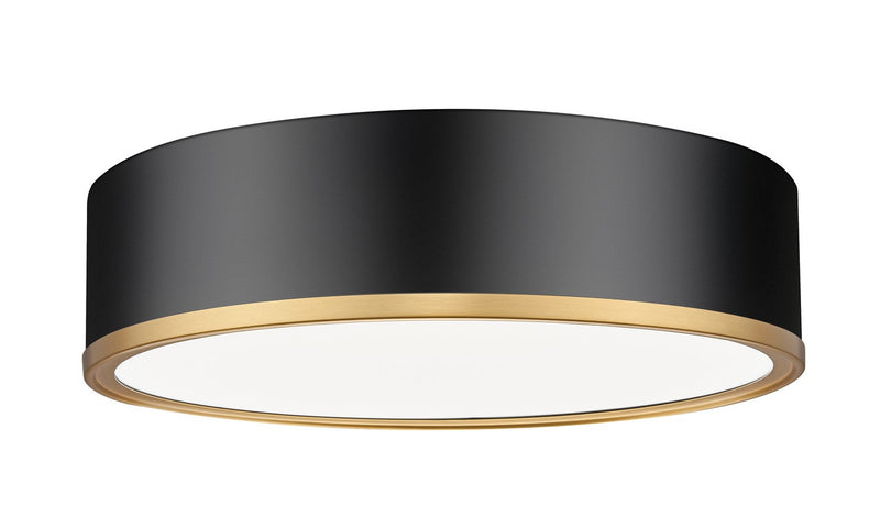 Z-Lite 1018F16-MB-MGLD-LED LED Flush Mount, Matte Black + Modern Gold