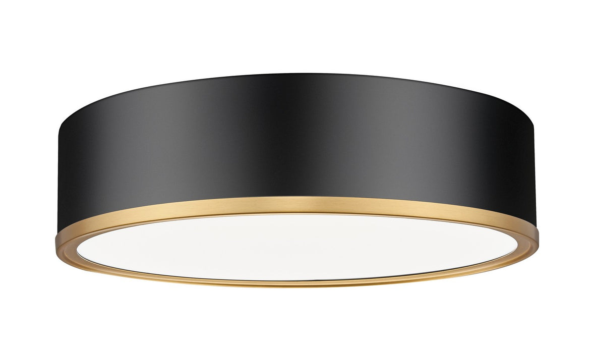 Z-Lite 1018F16-MB-MGLD-LED LED Flush Mount, Matte Black + Modern Gold