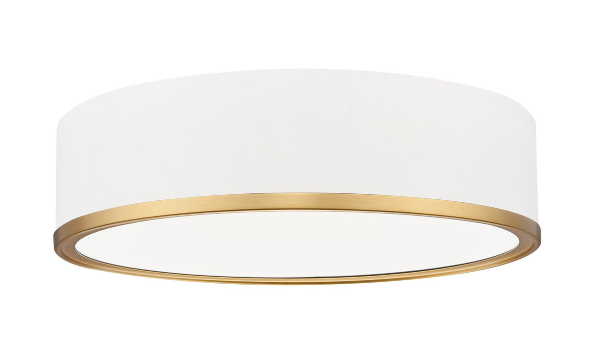 Z-Lite 1018F16-MW-MGLD-LED LED Flush Mount, Matte White + Modern Gold