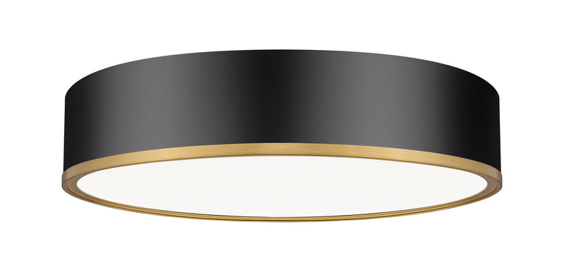 Z-Lite 1018F20-MB-MGLD-LED LED Flush Mount, Matte Black + Modern Gold