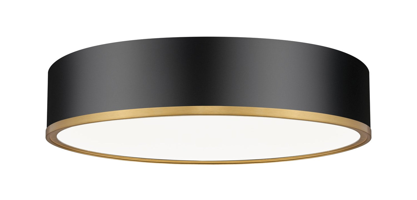 Z-Lite 1018F20-MB-MGLD-LED LED Flush Mount, Matte Black + Modern Gold