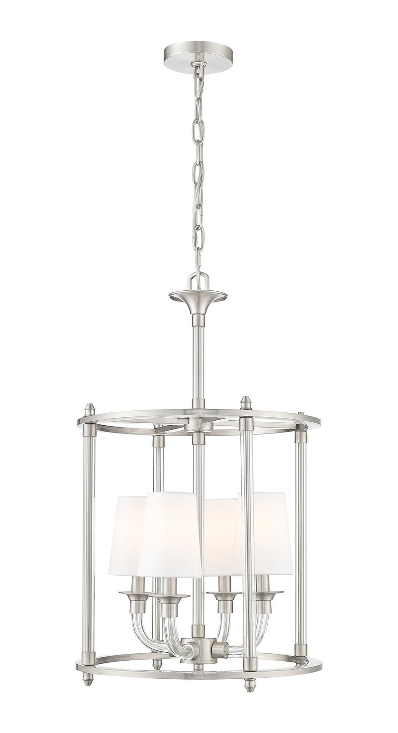 Z-Lite 1950-4C-BN Four Light Chandelier, Brushed Nickel