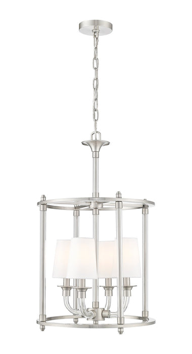 Z-Lite 1950-4C-BN Four Light Chandelier, Brushed Nickel