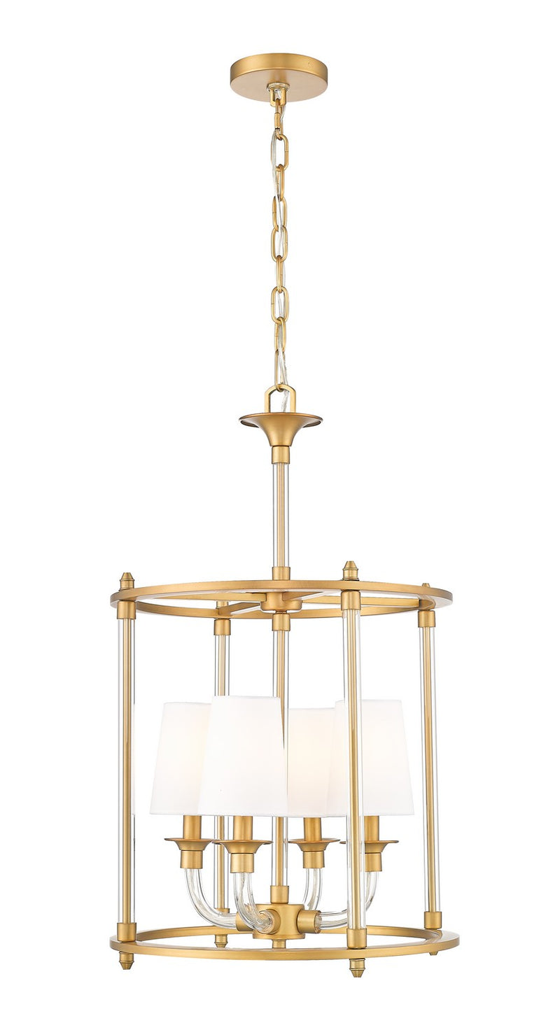 Z-Lite 1950-4C-RB Four Light Chandelier, Rubbed Brass
