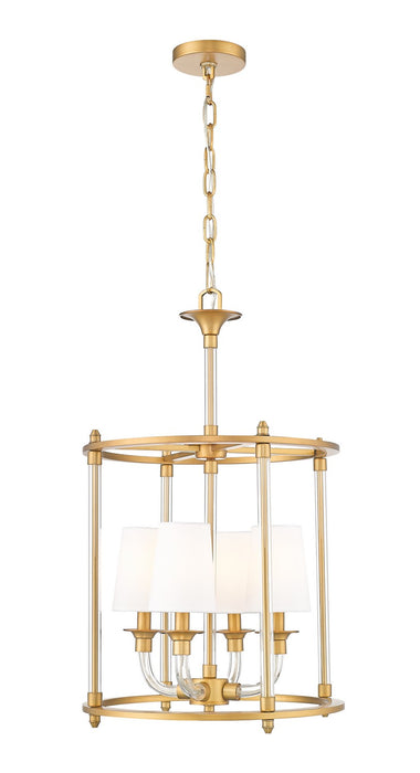 Z-Lite 1950-4C-RB Four Light Chandelier, Rubbed Brass