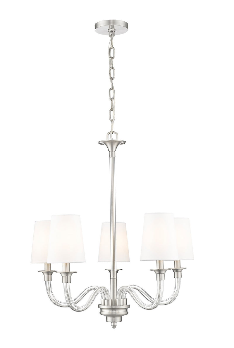 Z-Lite 1950-5BN Five Light Chandelier, Brushed Nickel