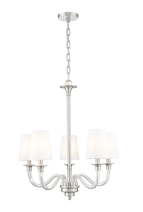Z-Lite 1950-5BN Five Light Chandelier, Brushed Nickel