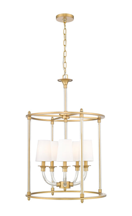 Z-Lite 1950-5C-RB Five Light Chandelier, Rubbed Brass