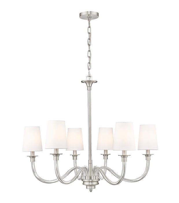 Z-Lite 1950-6BN Six Light Chandelier, Brushed Nickel