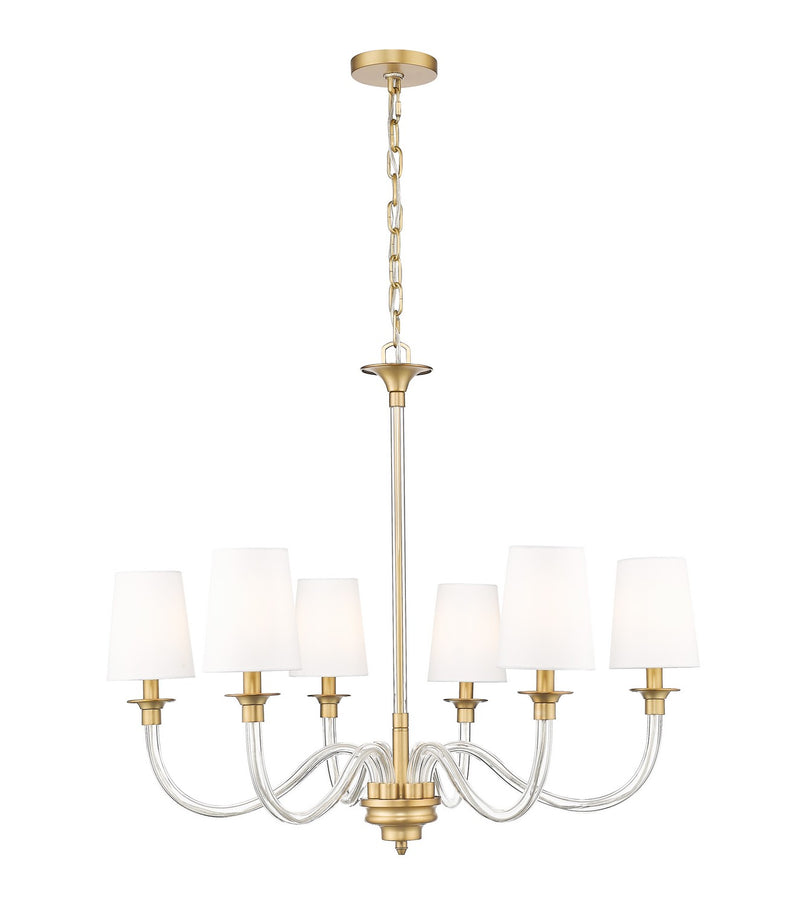 Z-Lite 1950-6RB Six Light Chandelier, Rubbed Brass