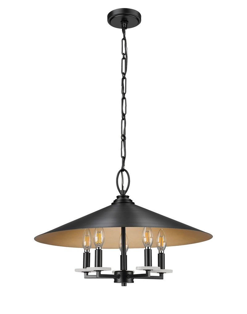 Z-Lite 1953-22MB Five Light Pendant, Matte Black