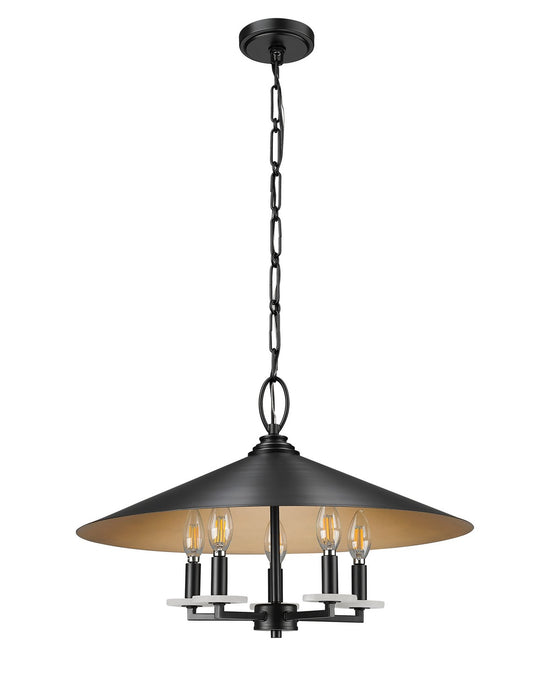 Z-Lite 1953-22MB Five Light Pendant, Matte Black