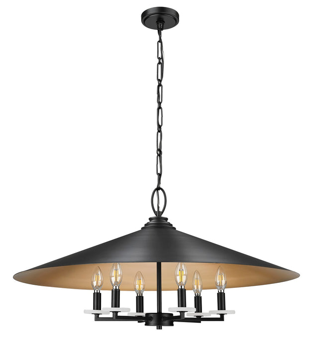 Z-Lite 1953-32MB Six Light Pendant, Matte Black