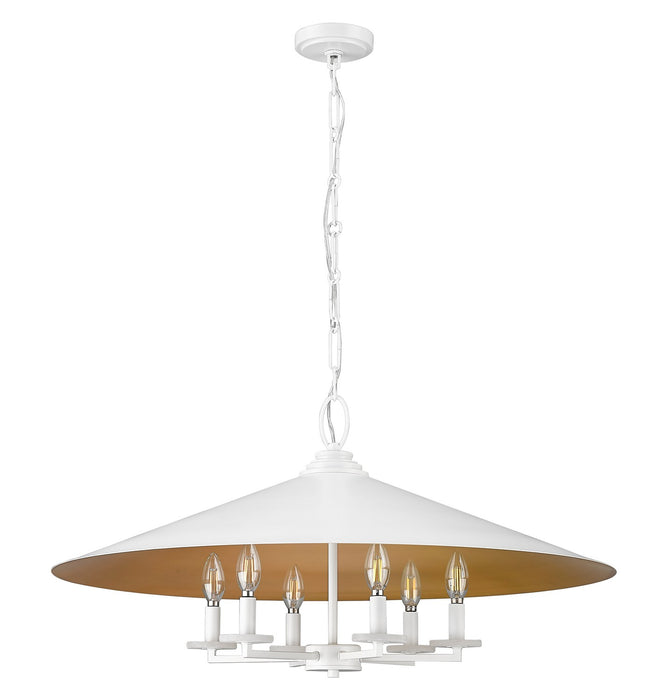 Z-Lite 1953-32MW Six Light Pendant, Matte White