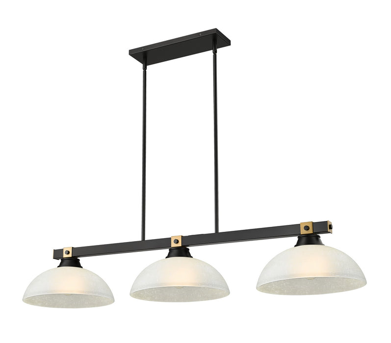 Z-Lite 1955-3MB-RB-DWL14 Three Light Billiard, Matte Black + Rubbed Brass