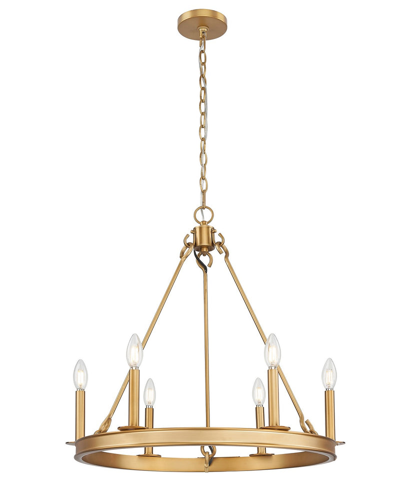 Z-Lite 482R-6RB Six Light Chandelier, Rubbed Brass