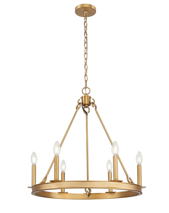 Z-Lite 482R-6RB Six Light Chandelier, Rubbed Brass