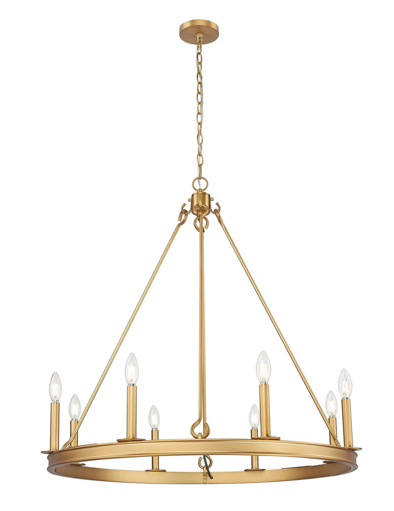 Z-Lite 482R-8RB Eight Light Chandelier, Rubbed Brass