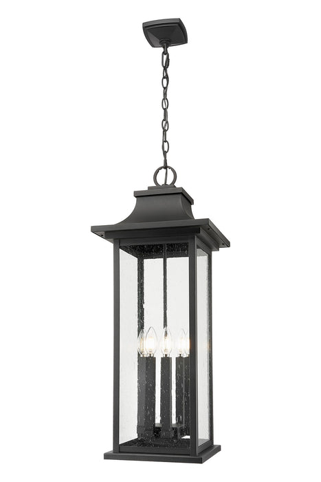Z-Lite 5017CHXL-BK Six Light Outdoor Chain Mount Ceiling Fixture, Black