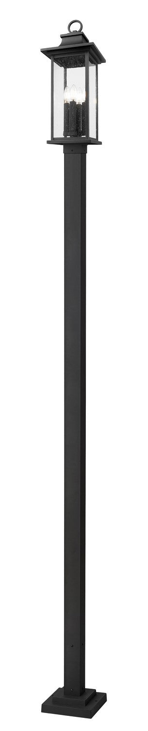 Z-Lite 5017PHBS-536P-BK Four Light Outdoor Post Mounted Fixture, Black