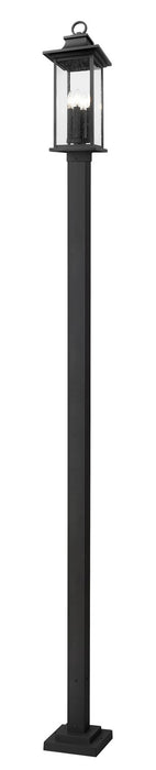 Z-Lite 5017PHBS-536P-BK Four Light Outdoor Post Mounted Fixture, Black