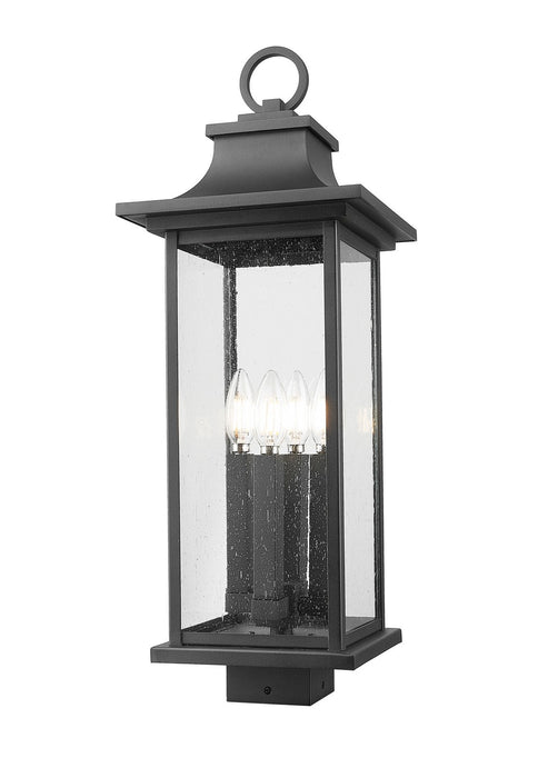 Z-Lite 5017PHBS-BK Four Light Outdoor Post Mount Fixture, Black