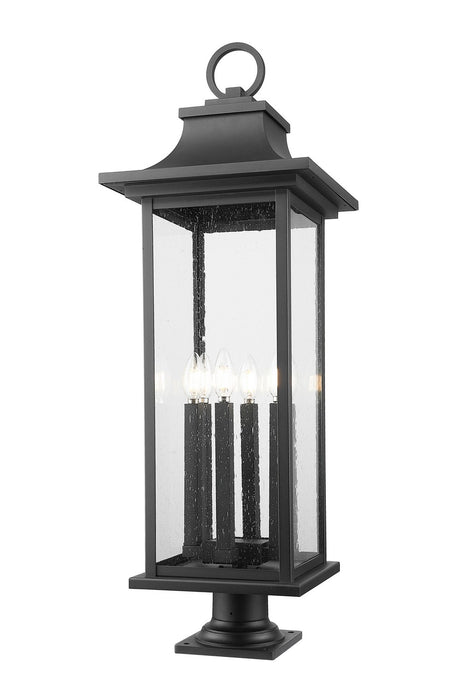 Z-Lite 5017PHXLR-533PM-BK Six Light Outdoor Pier Mounted Fixture, Black