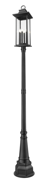 Z-Lite 5017PHXLR-564P-BK Six Light Outdoor Post Mounted Fixture, Black