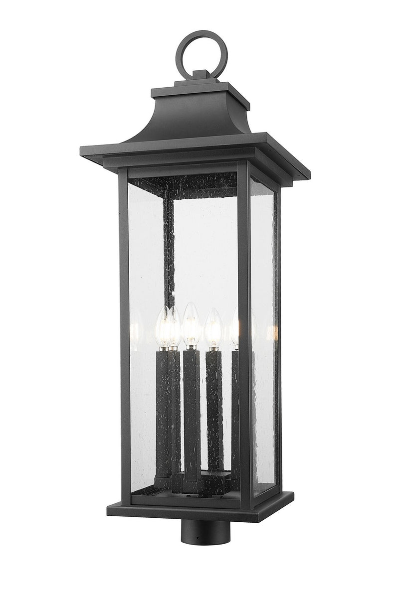 Z-Lite 5017PHXLR-BK Six Light Outdoor Post Mount Fixture, Black