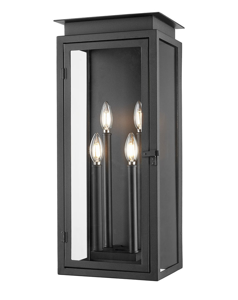 Z-Lite 5018B-BK Four Light Outdoor Wall Light, Black