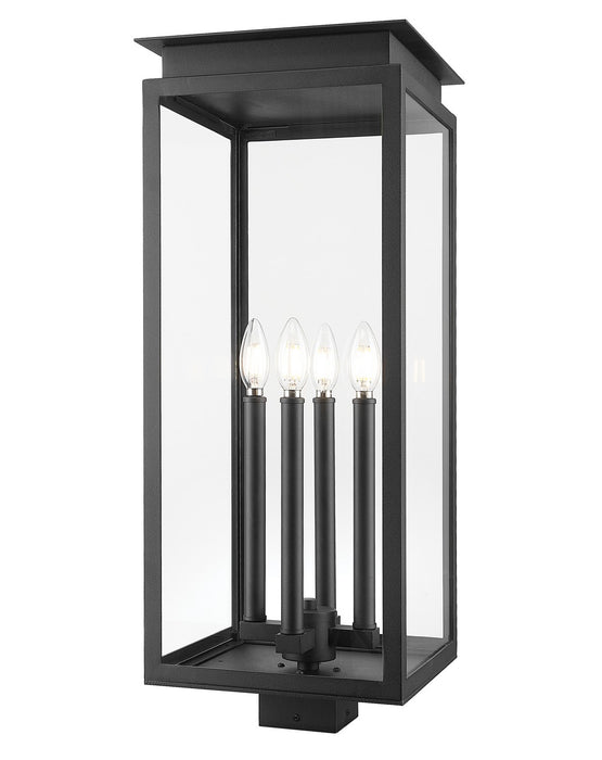 Z-Lite 5018PHBS-BK Four Light Outdoor Post Mount Fixture, Black