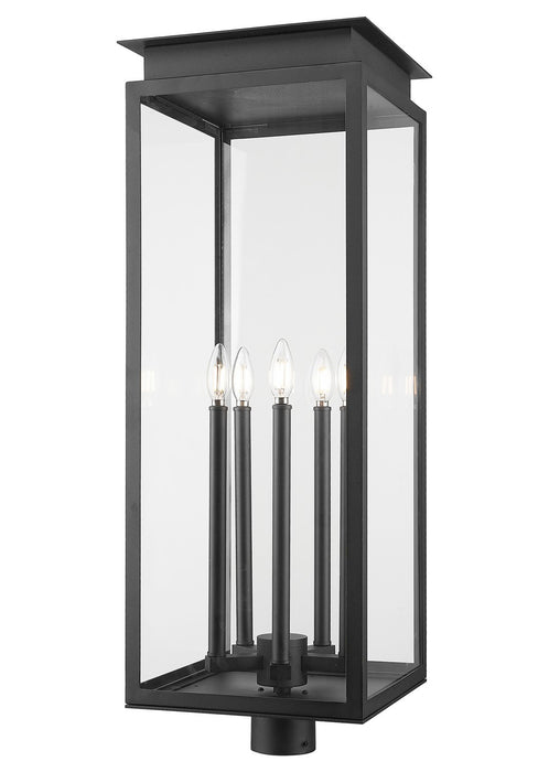 Z-Lite 5018PHXLR-BK Five Light Outdoor Post Mount Fixture, Black