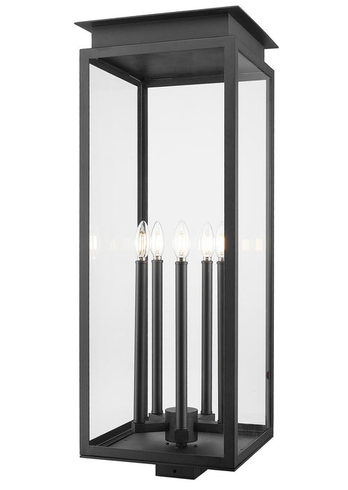 Z-Lite 5018PHXLS-BK Five Light Outdoor Post Mount Fixture, Black