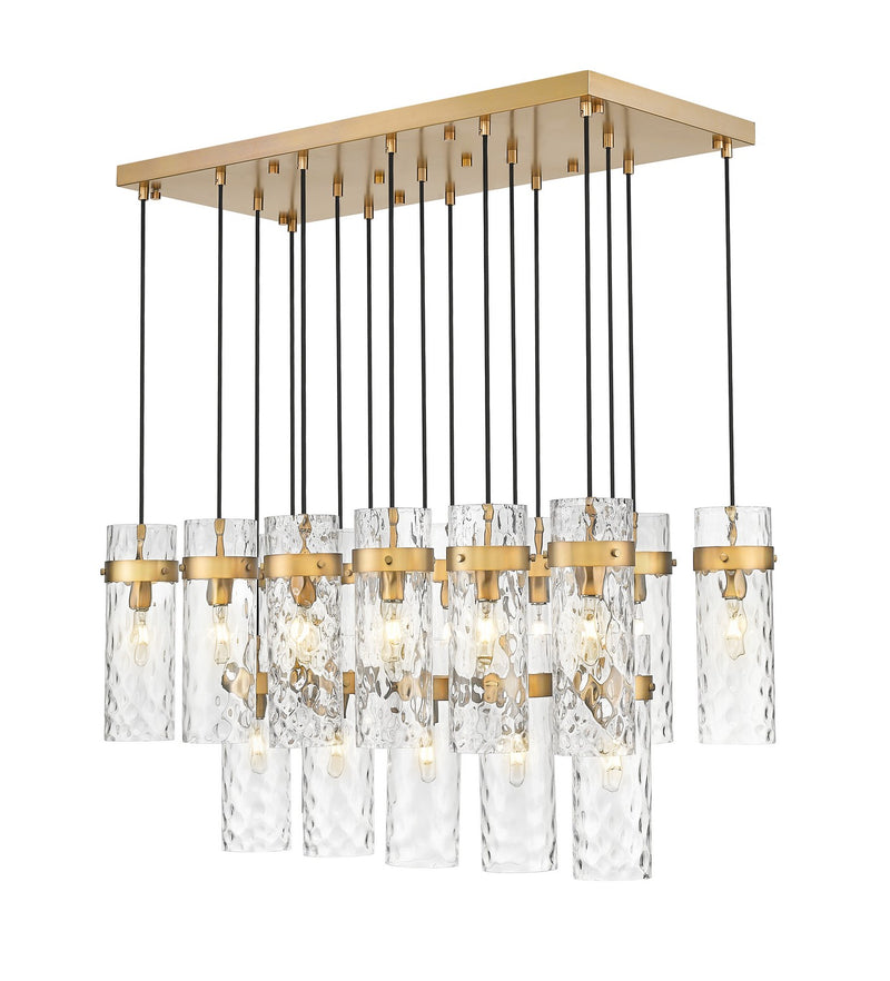 Z-Lite 7002P5-17L-RB 17 Light Linear Chandelier, Rubbed Brass