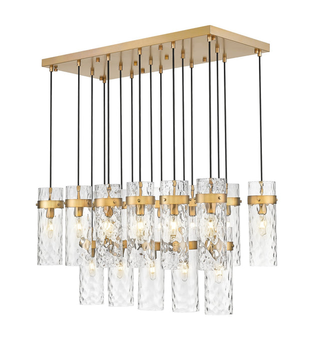 Z-Lite 7002P5-17L-RB 17 Light Linear Chandelier, Rubbed Brass