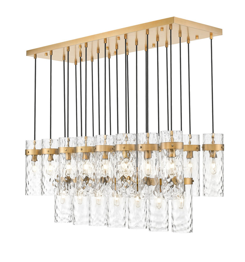 Z-Lite 7002P5-23L-RB 23 Light Linear Chandelier, Rubbed Brass