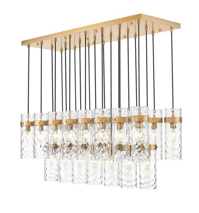 Z-Lite 7002P5-23L-RB 23 Light Linear Chandelier, Rubbed Brass