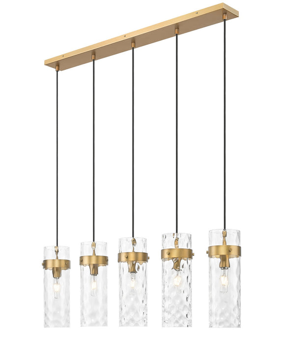 Z-Lite 7002P5-5L-RB Five Light Linear Chandelier, Rubbed Brass
