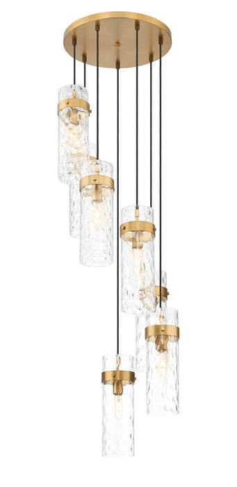 Z-Lite 7002P5-7R-RB Seven Light Chandelier, Rubbed Brass