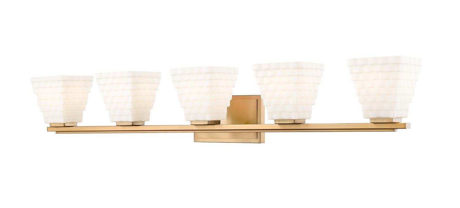 Z-Lite 7514-5V-MGLD Five Light Vanity, Modern Gold