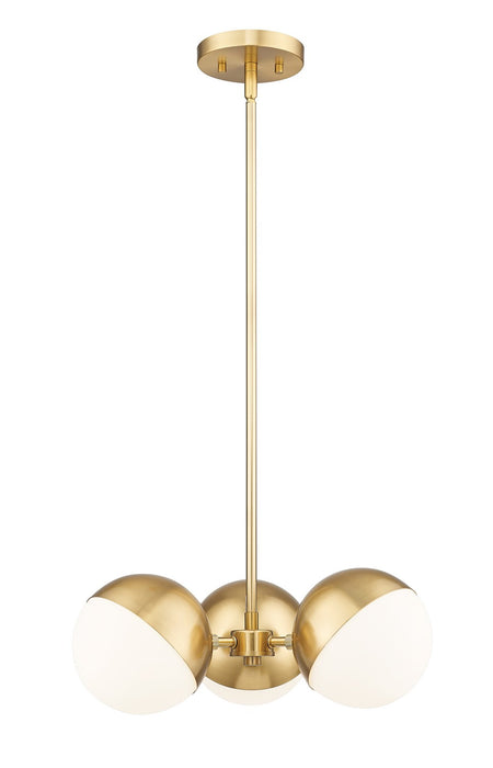 Z-Lite 7517-3MGLD Three Light Chandelier, Modern Gold