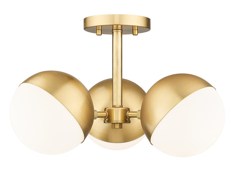 Z-Lite 7517-3SF-MGLD Three Light Semi Flush Mount, Modern Gold