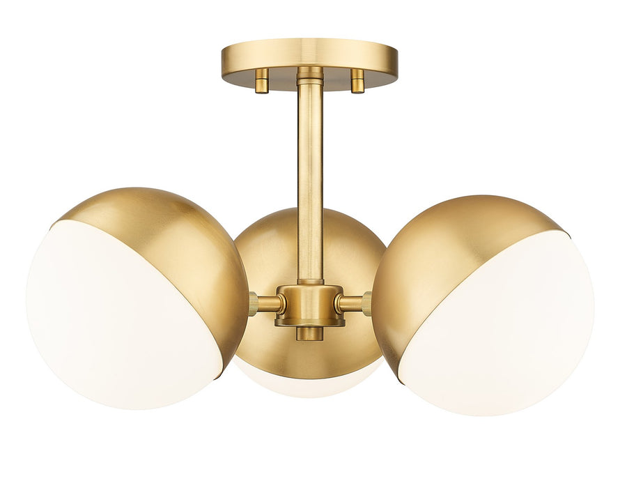 Z-Lite 7517-3SF-MGLD Three Light Semi Flush Mount, Modern Gold