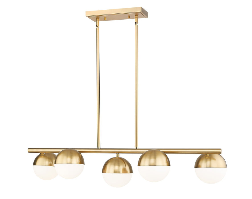 Z-Lite 7517-5L-MGLD Five Light Linear Chandelier, Modern Gold