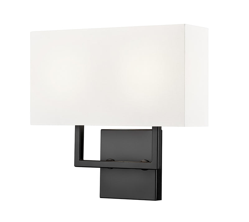Z-Lite 815-2S-MB Two Light Wall Sconce, Matte Black
